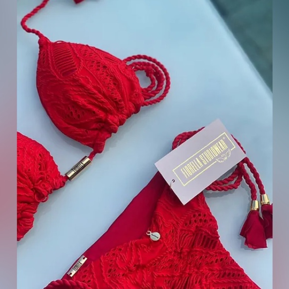 Beautiful Fiorella red lace swimsuit in all sizes S M L